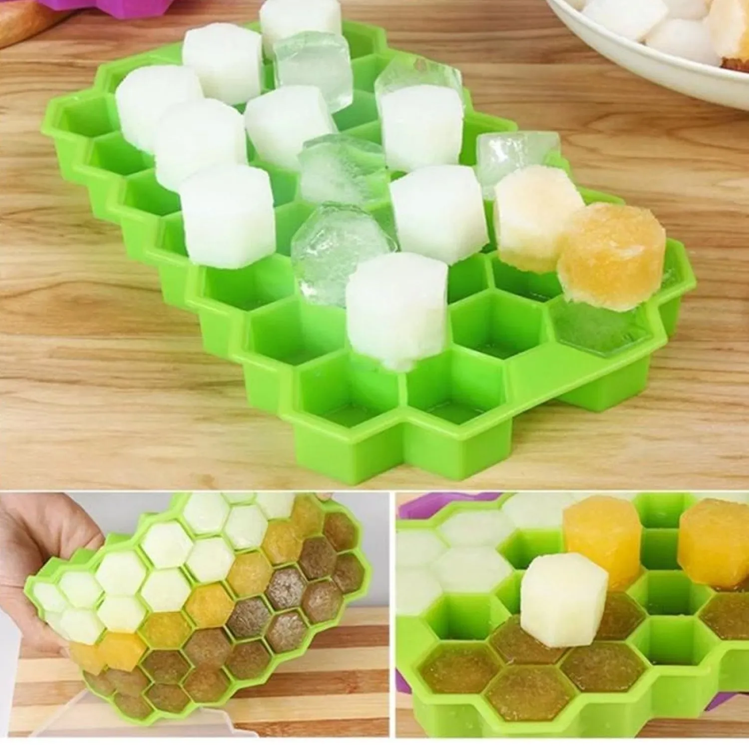 1138A  Silicone Ice Cube Trays 32 Cavity Per Ice Tray [Multi color]