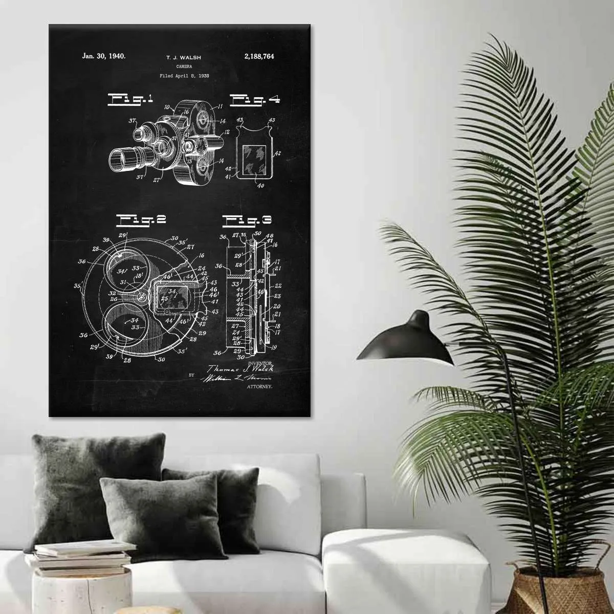 1938 Camera Patent Wall Art