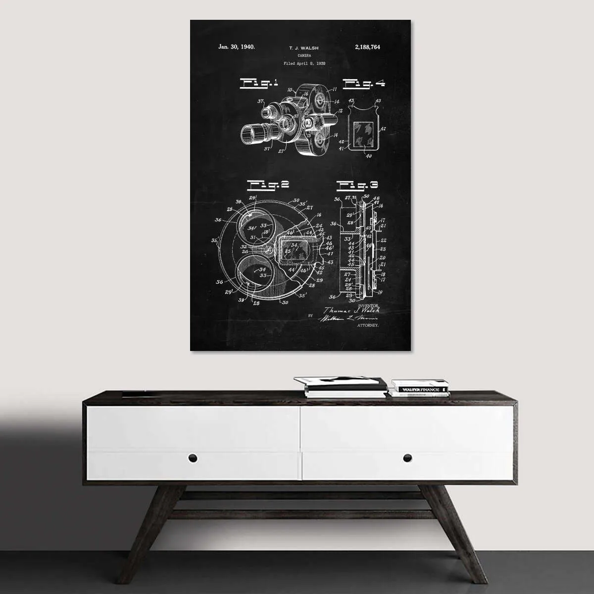 1938 Camera Patent Wall Art