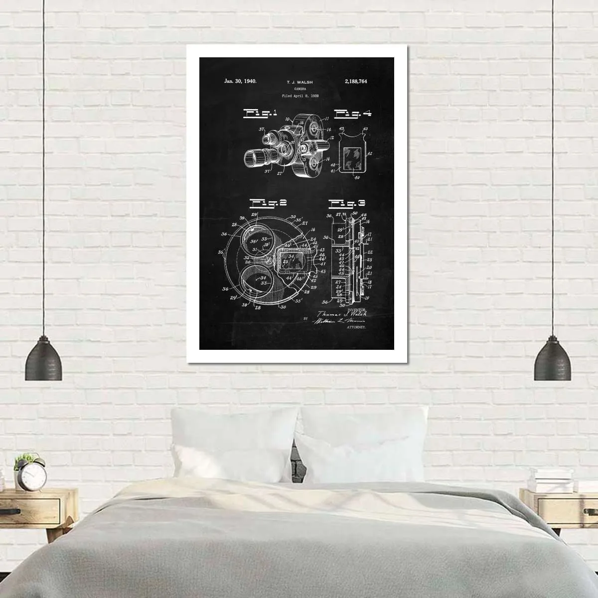 1938 Camera Patent Wall Art