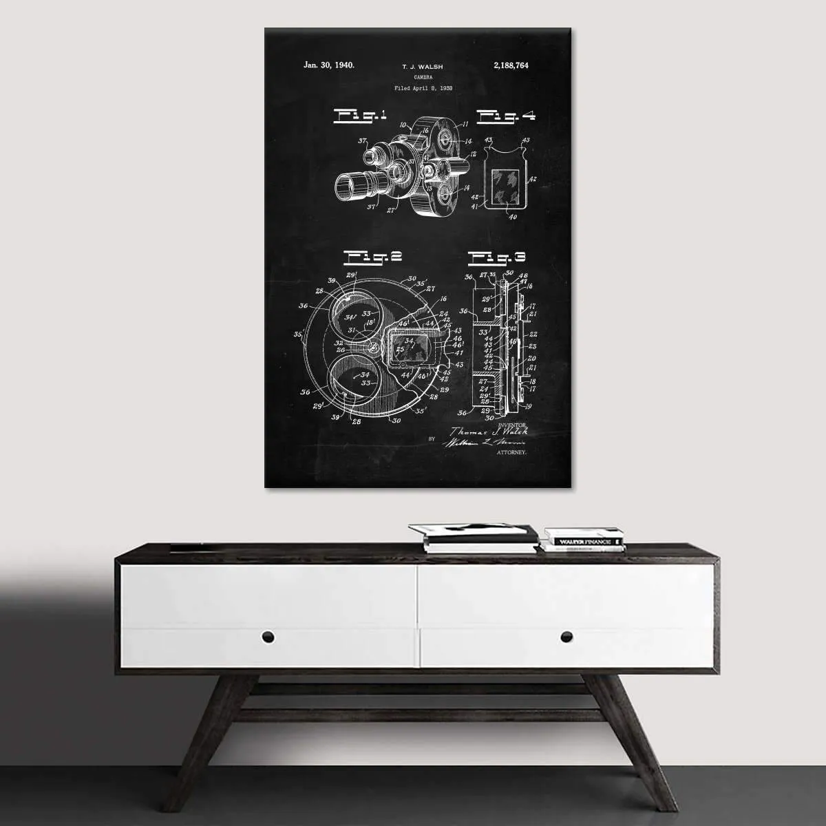 1938 Camera Patent Wall Art