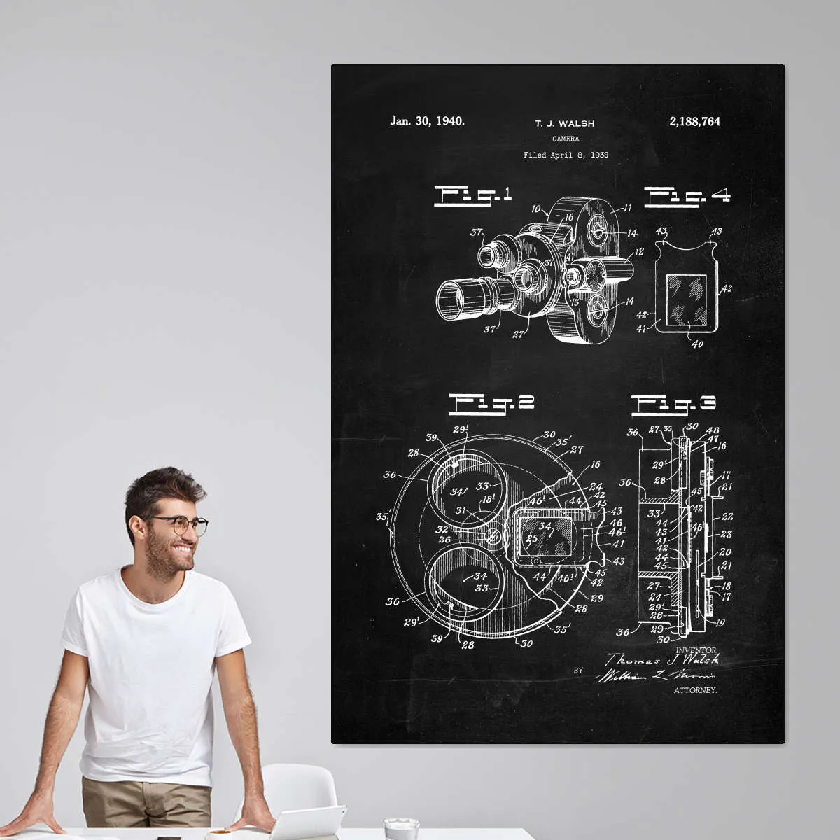 1938 Camera Patent Wall Art