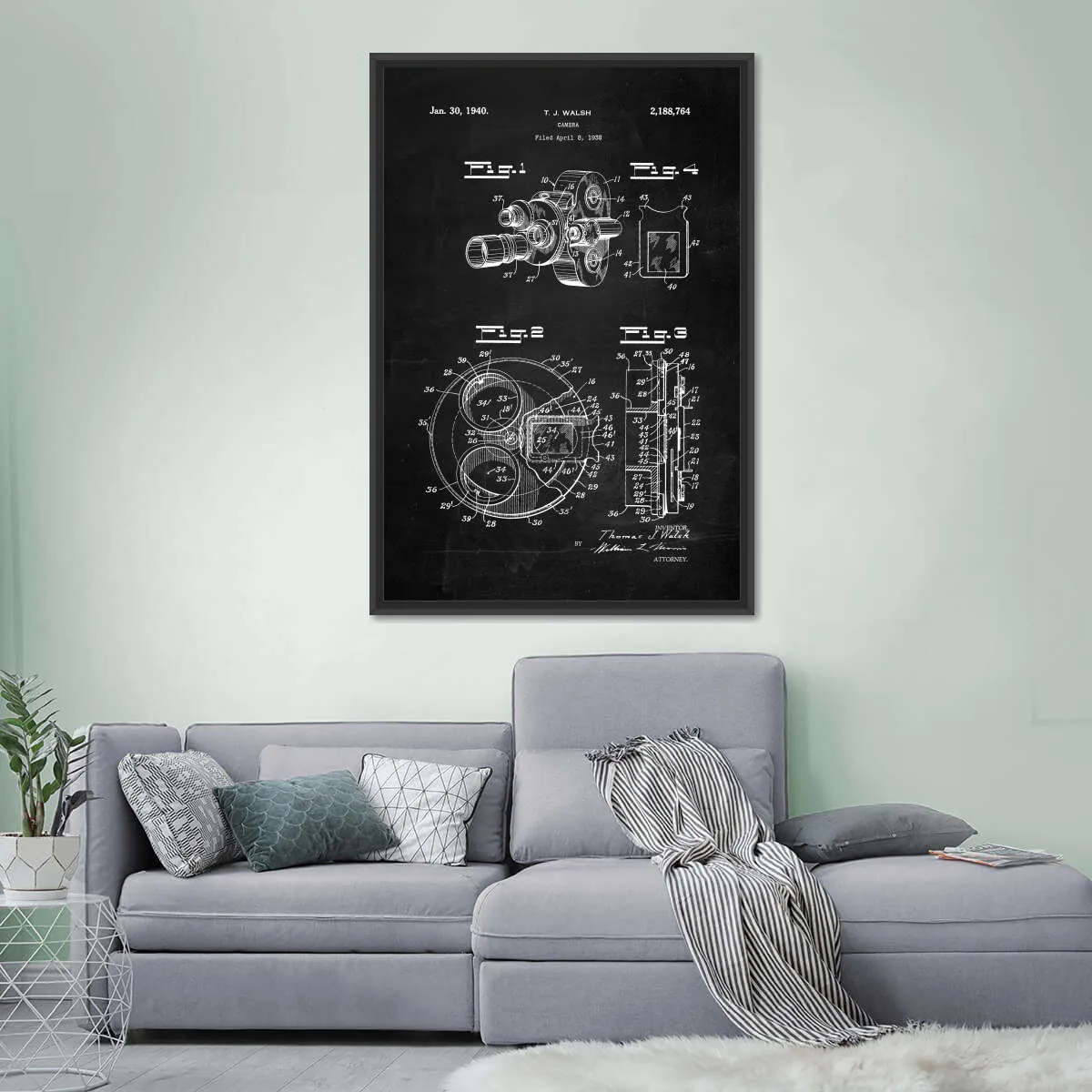 1938 Camera Patent Wall Art