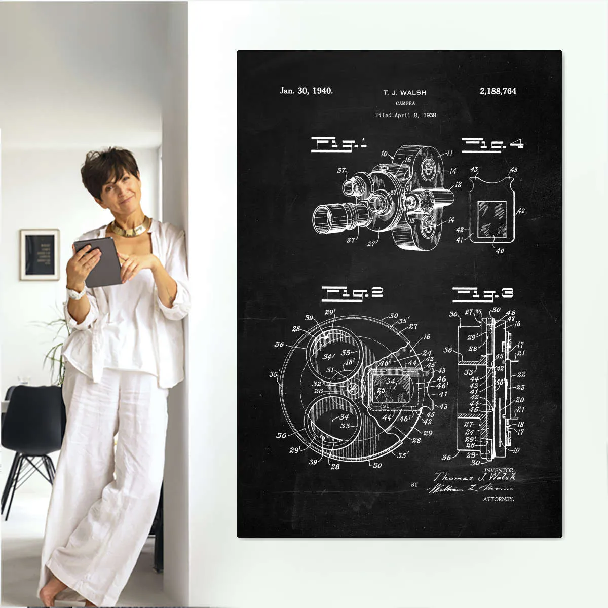 1938 Camera Patent Wall Art