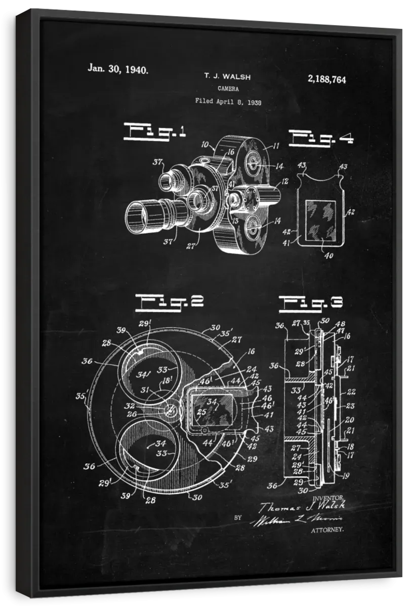 1938 Camera Patent Wall Art