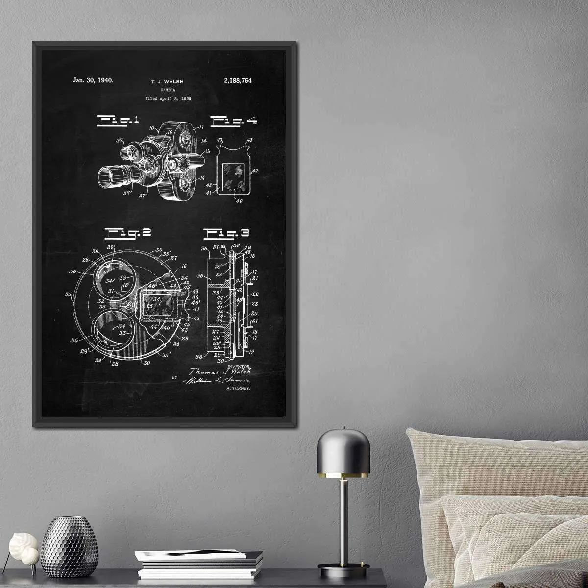 1938 Camera Patent Wall Art