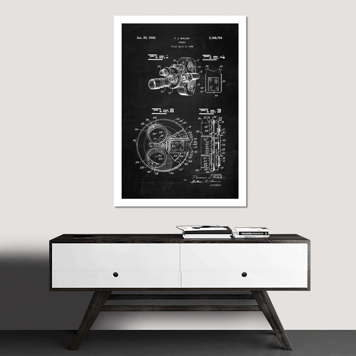 1938 Camera Patent Wall Art