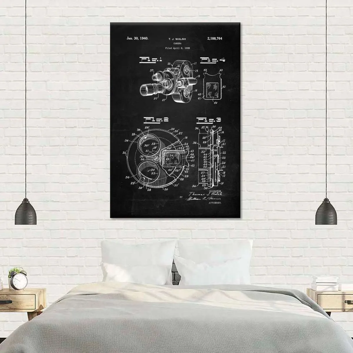 1938 Camera Patent Wall Art