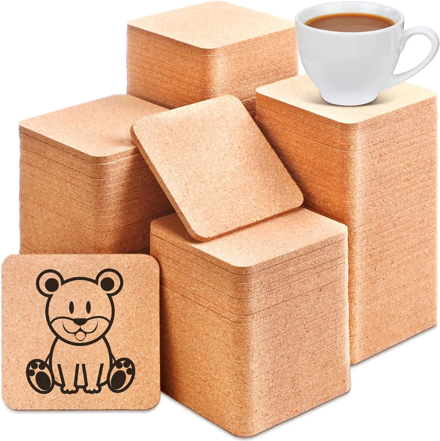 300 Pcs Cork Coasters for Drinks