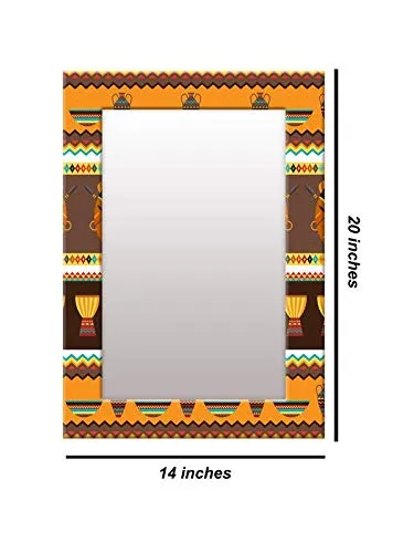 999STORE Printed Bathroom Mirrors for Wall Bathroom Big Mirrors Brown Cartoons washroom Bathroom Mirror (MDF_14X20 Inches) MirrorSMP15