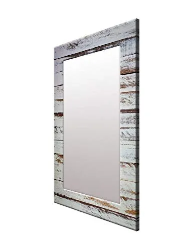 999STORE Printed Hall Decorative Items Bath Room Mirror Grey Wooden washroom Bathroom Mirror (MDF_14X20 Inches) MirrorSMP293