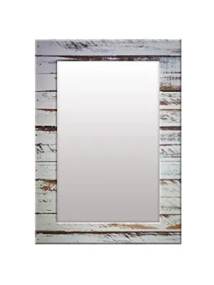 999STORE Printed Hall Decorative Items Bath Room Mirror Grey Wooden washroom Bathroom Mirror (MDF_14X20 Inches) MirrorSMP293