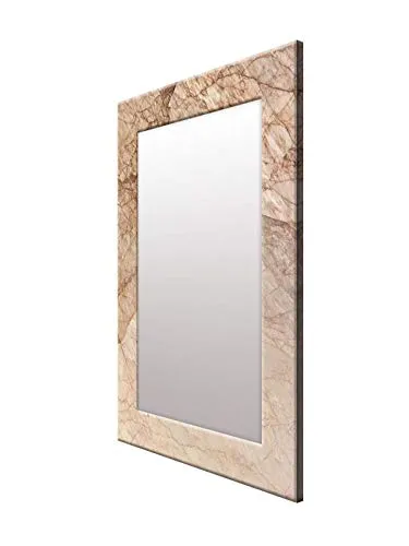 999STORE Printed Mirror face Mirror Bathroom Mirror Brown Marvel washroom Bathroom Small Mirror for Wall (MDF_14X20 Inches) MirrorSMP89