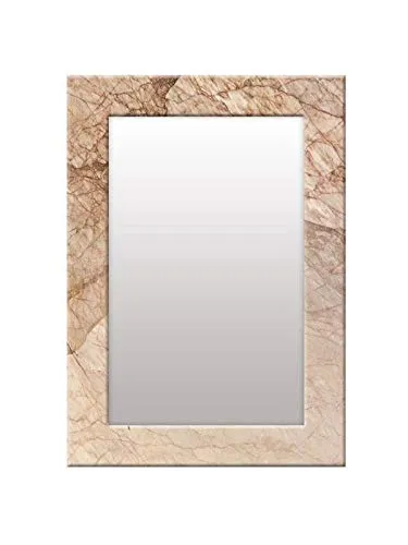 999STORE Printed Mirror face Mirror Bathroom Mirror Brown Marvel washroom Bathroom Small Mirror for Wall (MDF_14X20 Inches) MirrorSMP89