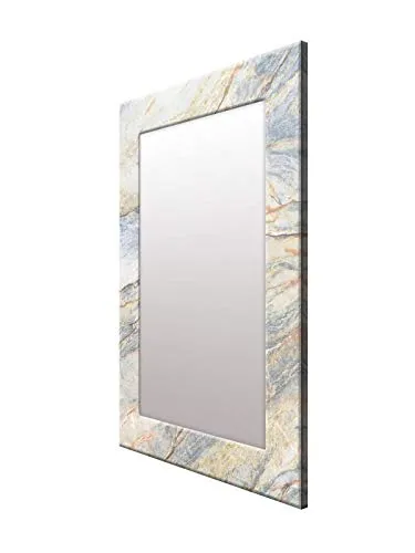 999STORE Printed Wall Mirror for Bathroom Bath Room Mirror White Marvel washroom Bathroom Mirror (MDF_18X24 Inches) MirrorBRP310