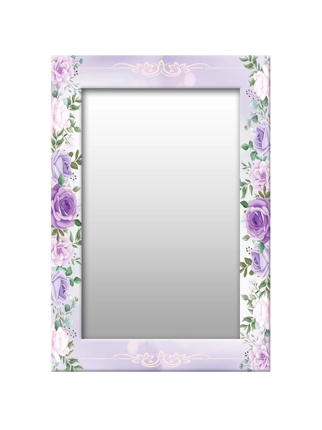 999STORE Printed Wall Mirror for Bedroom Mirror Bathroom Mirror Rose with Tree washroom Bathroom Mirror (MDF_14X20 Inches) MirrorSMP391