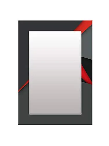 999STORE Printed washbasin Mirror Wall Bathroom Mirror for Wall Black and red washroom Bathroom Mirror (MDF_18X24 Inches) MirrorBRP334