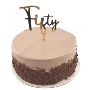 Acrylic Mirror Birthday Cake Topper - Fifty