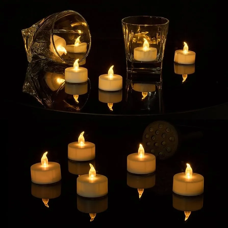 Agnija A Modern Twist On Tradition Discovering with LED T-Candle Light for Home Decoration Festival Special Diwali Durga Puja Christmas and Birthday Party, Wedding (Pack of 24)