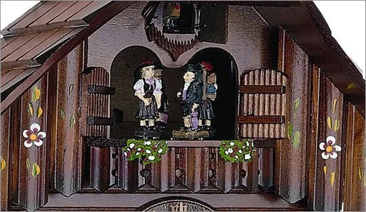 Beer Drinker with Painted Flowers Eight Day Musical Cuckoo Clock