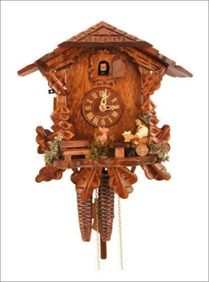 Black Forest 1 day Chalet Style German Cuckoo Clock with Beer Drinker