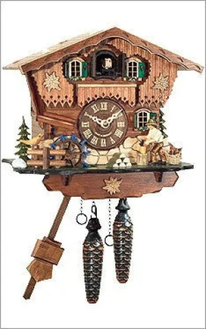 Black Forest Chalet German Cuckoo Clock with Wood Chopper