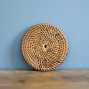 Brown Rattan Coaster