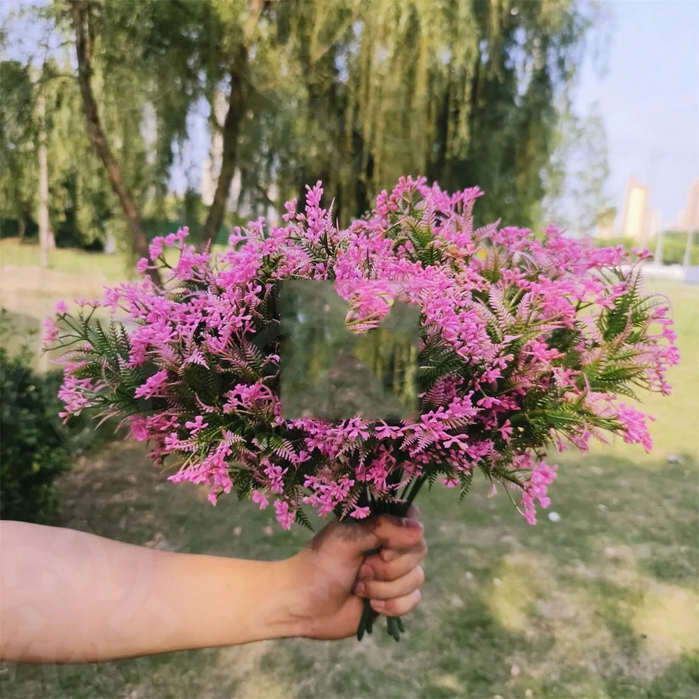 Bulk 8Pcs Artificial Plants Babys Breath UV Resistant Gypsophila Shrubs for Hanging Planters Window Box Front Porch Indoor Outside Decorations Wholesale