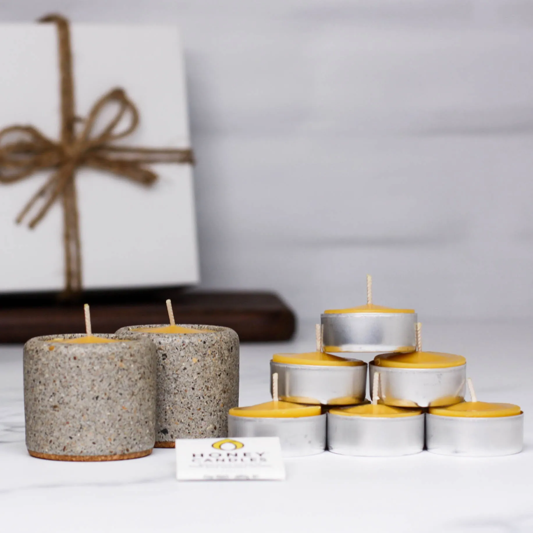 Canadian Handcrafted X Honey Candles Grey Tealight Set