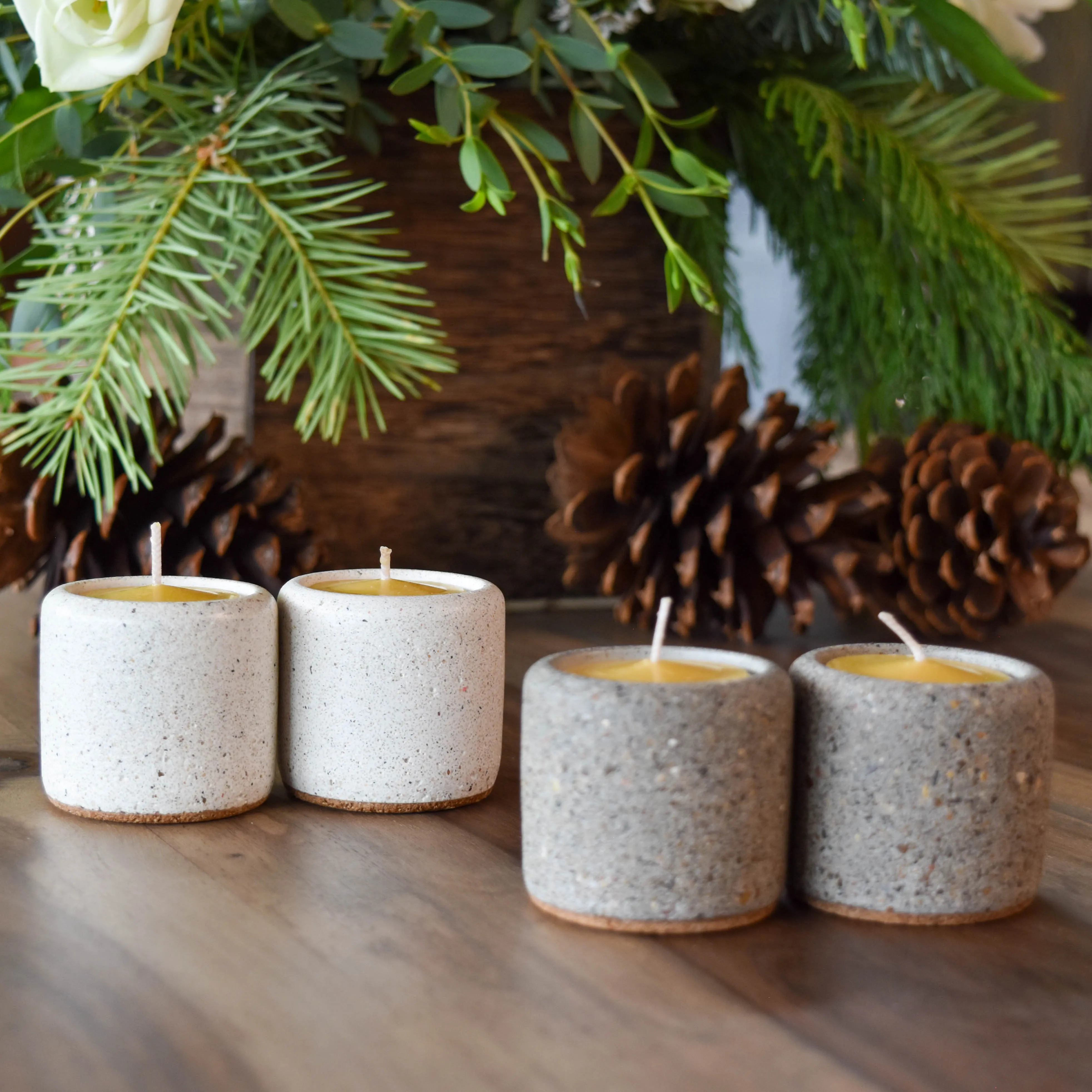 Canadian Handcrafted X Honey Candles Grey Tealight Set