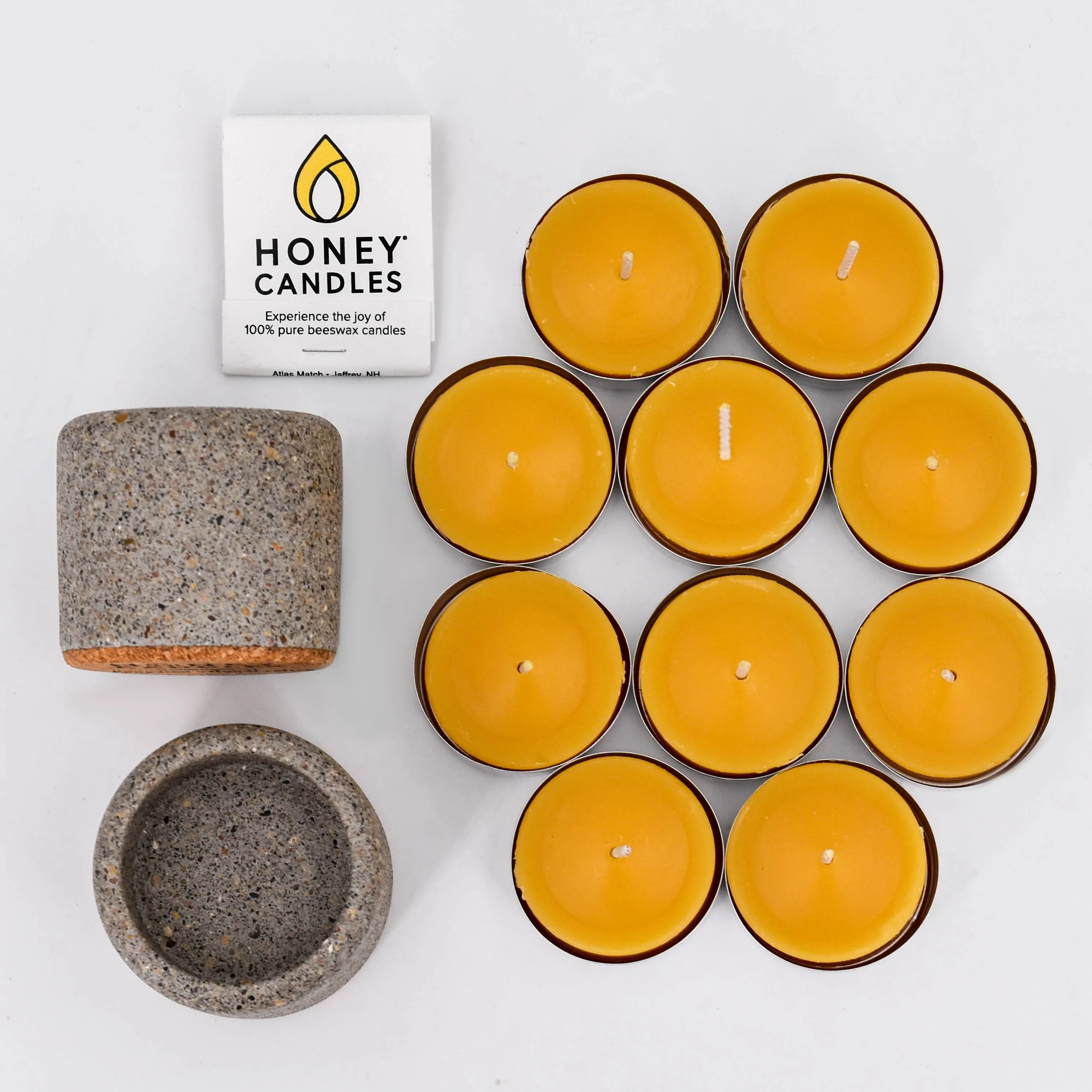 Canadian Handcrafted X Honey Candles Grey Tealight Set