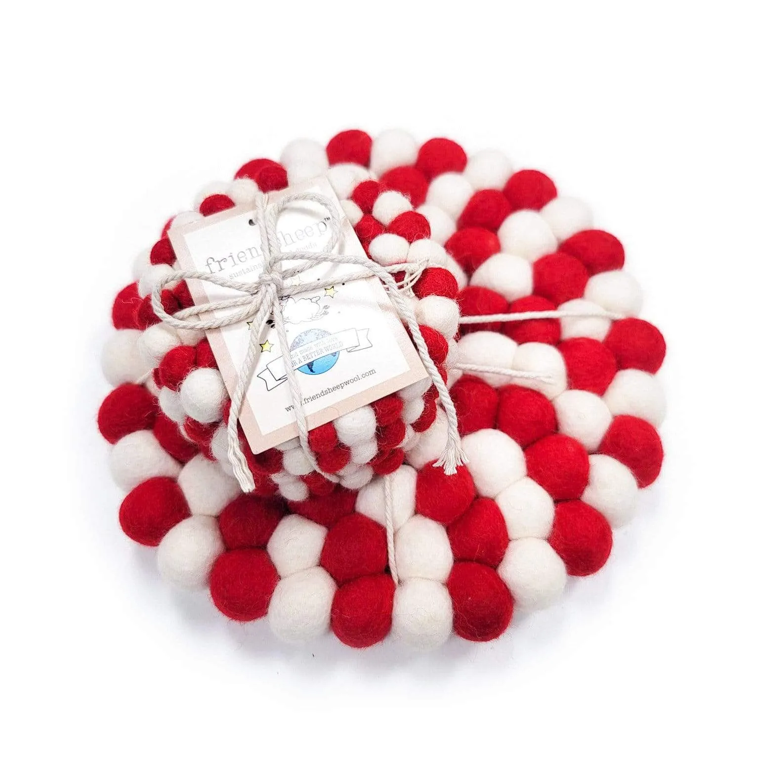 Candy Cane Eco Coasters