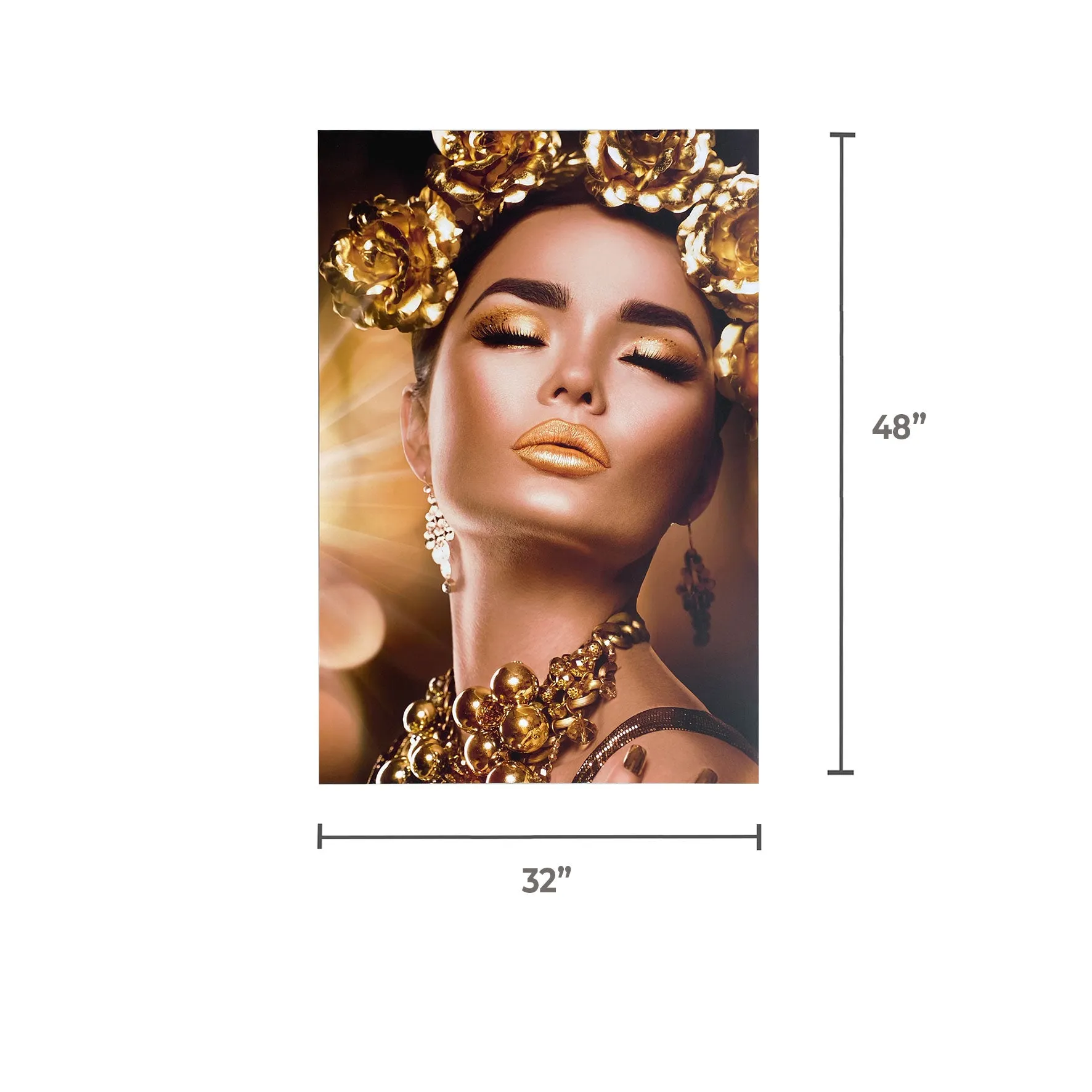 Canvas Art - Golden Holiday Makeup Wall Art Decor