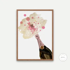 Champagne Illustration Poster PRINTABLE ART, Luxury Wall Art, Glam Decor, Champagne Wall Art, Fashion Wall Art, Champagne Artwork