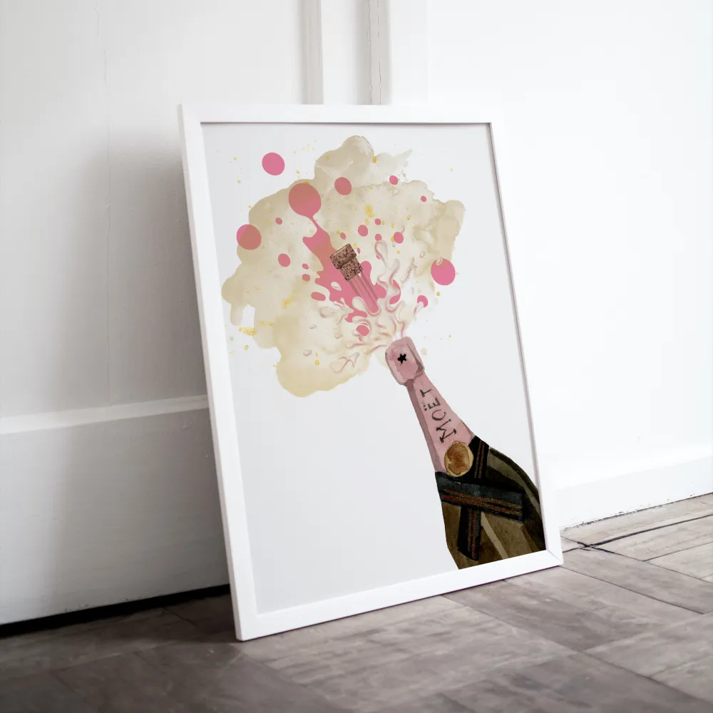 Champagne Illustration Poster PRINTABLE ART, Luxury Wall Art, Glam Decor, Champagne Wall Art, Fashion Wall Art, Champagne Artwork