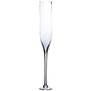 Clear Champagne Glass Vase 4" x 31"