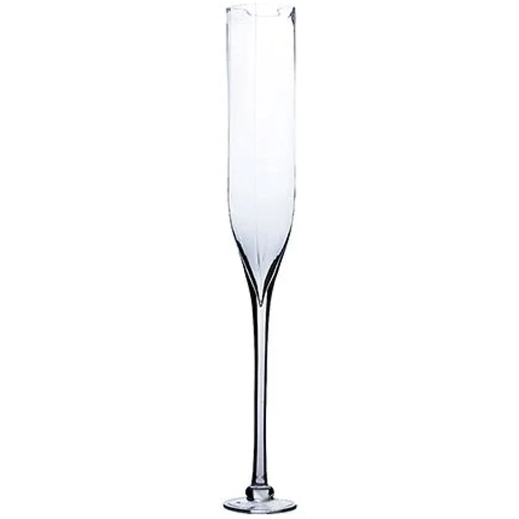 Clear Champagne Glass Vase 4" x 31"