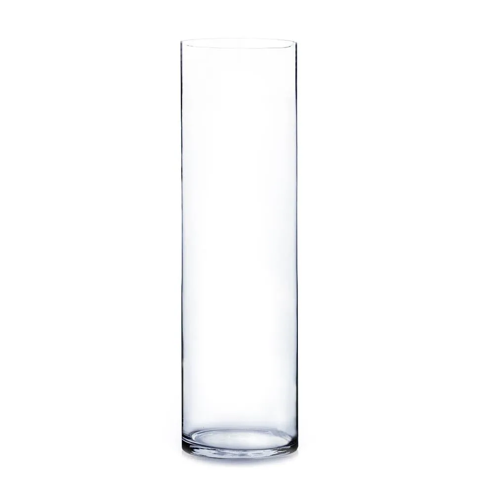 Clear Cylinder Glass Vase 5.7" x 20"