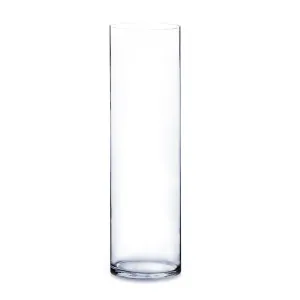 Clear Cylinder Glass Vase 5.7" x 20"