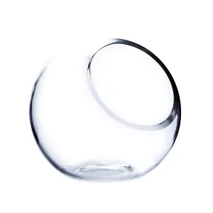 Clear Slant Bubble Bowl Glass Vase 5.7" x 5.5"