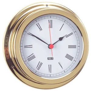 Clock With Roman Numerals - Polished Brass - 120mm