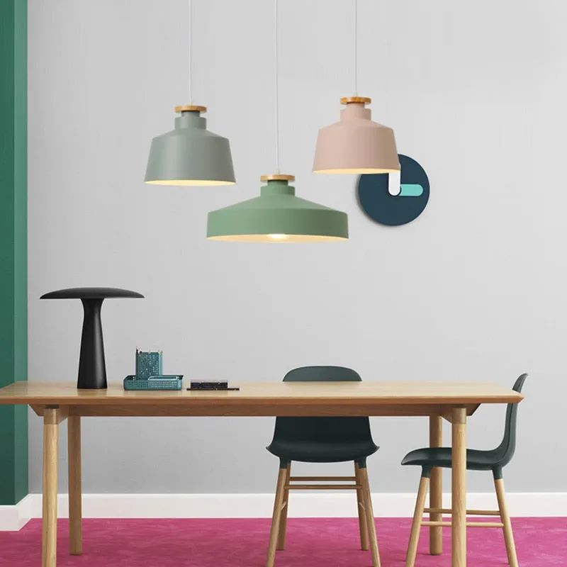 Colorful Metal & Wood Pendant Lights