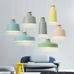 Colorful Metal & Wood Pendant Lights