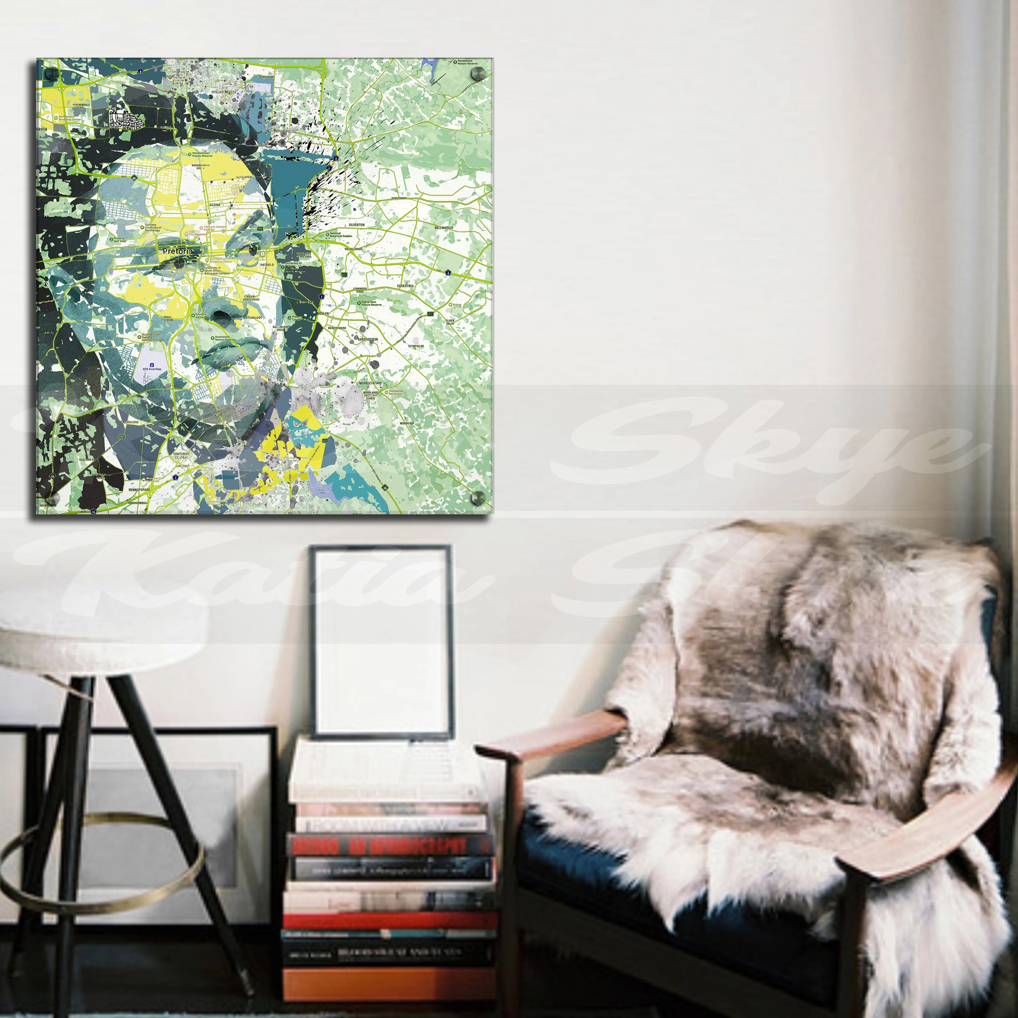 Contemporary Map Art of Pretoria Africa Inspired By Elon Musk  // MAP-EM01