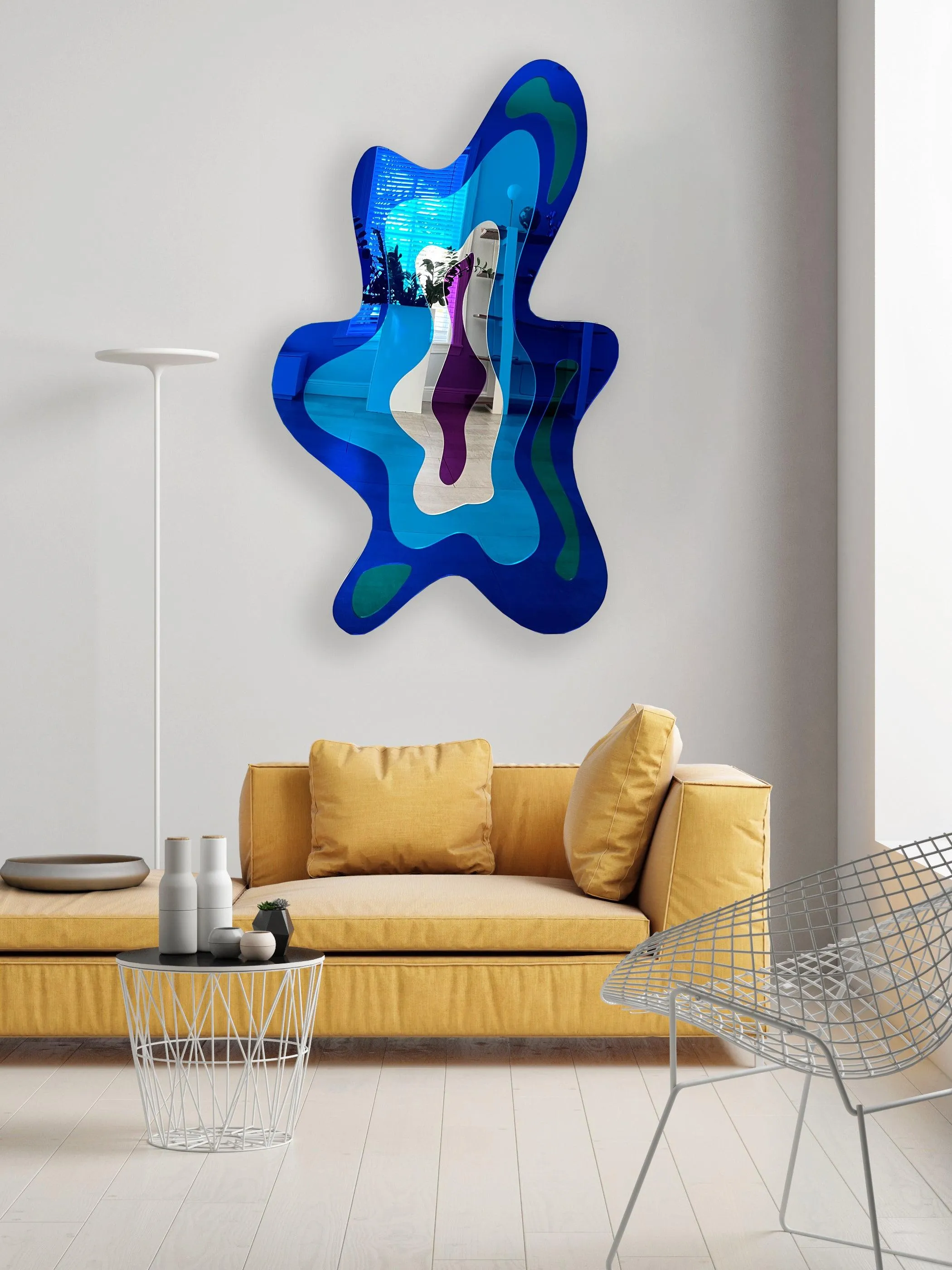 Contemporary Wall Art Mirrored Acrylic Blob