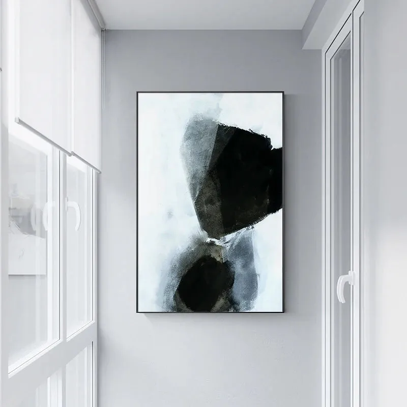 Dark Stones Abstract Wall Art Fine Art Canvas Prints Nordic Pictures For Modern Apartment Living Room Home Office Decor