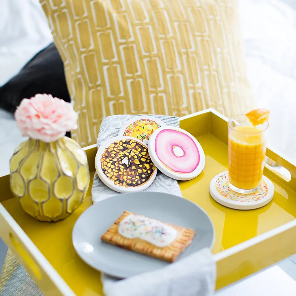 Delectible Donut Designs Absorbent Coasters