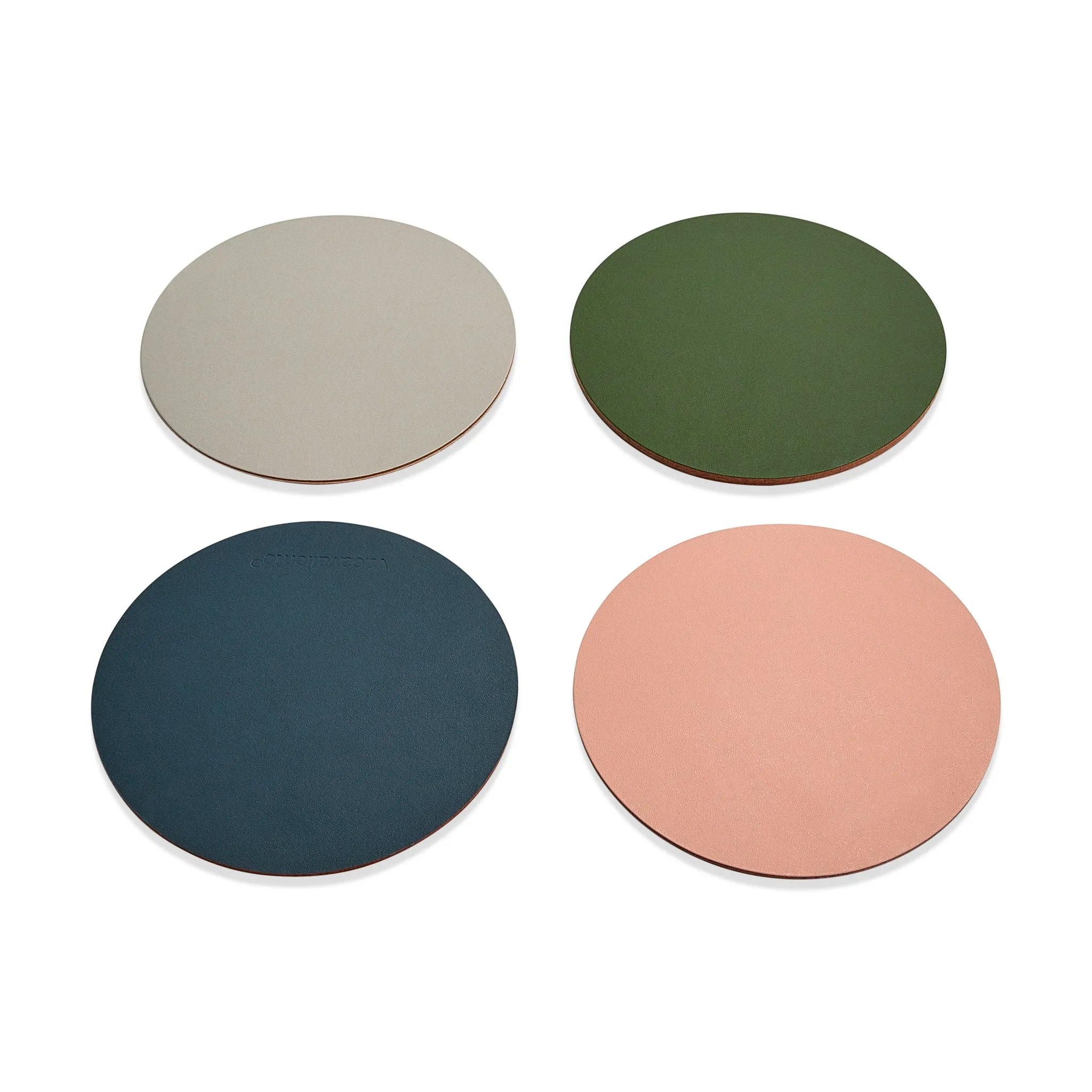 Dual-Sided Recycled Leather Coasters – Set of 4