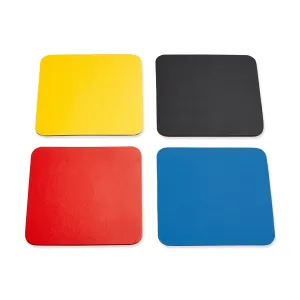 Dual-Sided Recycled Leather Coasters – Set of 4