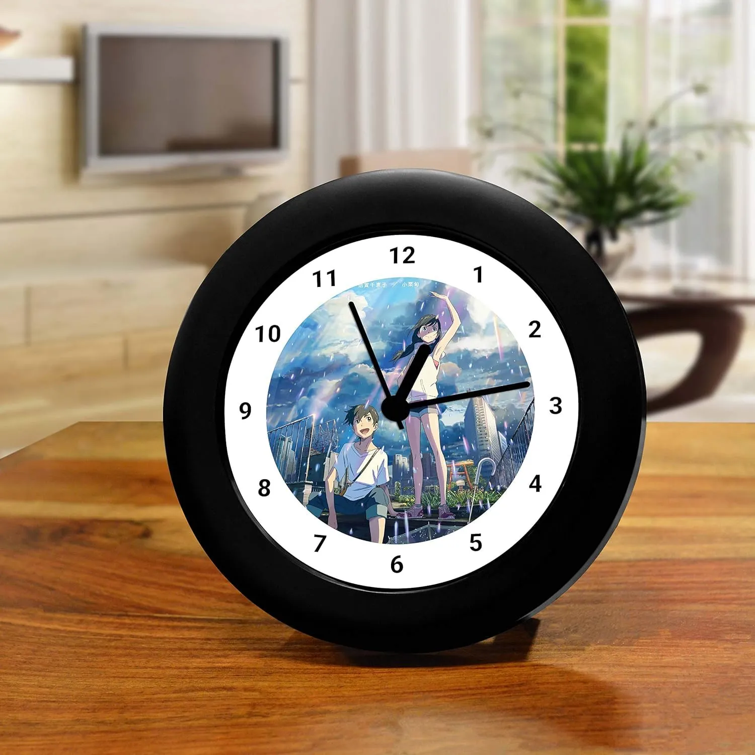 Epic Stuff - Anime Tenki No Ko (Weathering with You) Design Table Clocks New Decorative Desk Table Clock for Home, Office, Living Room, Bed Room | Best Gift for Anime Lover